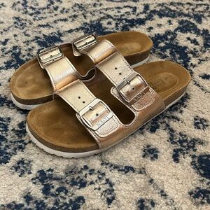 Birkenstock NAOT soft rose gold leather